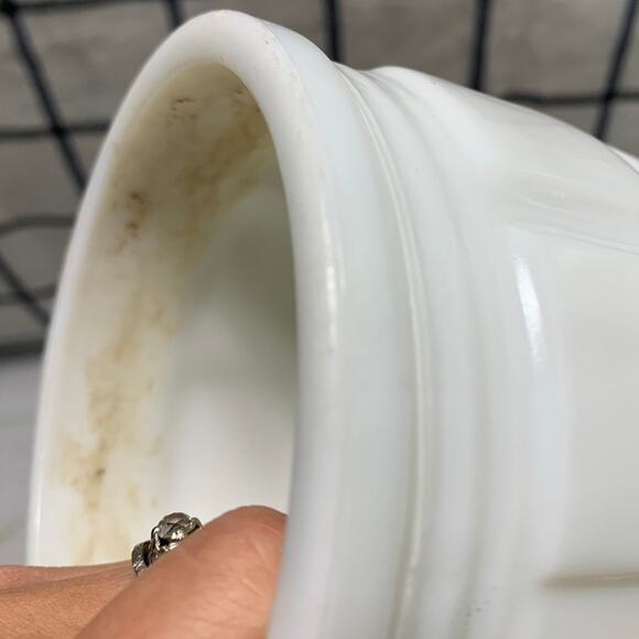 Vintage Randall Pedestal Milk Glass Flower Plant Pot Planter Vase Raised Square - Picture 6 of 9